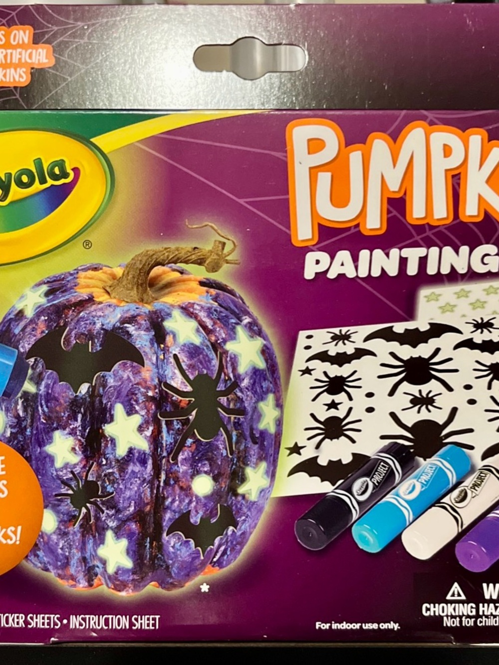 Crayola Pumpkin Painting Kit with Paint Sticks and Stickers No Carve Kids Craft